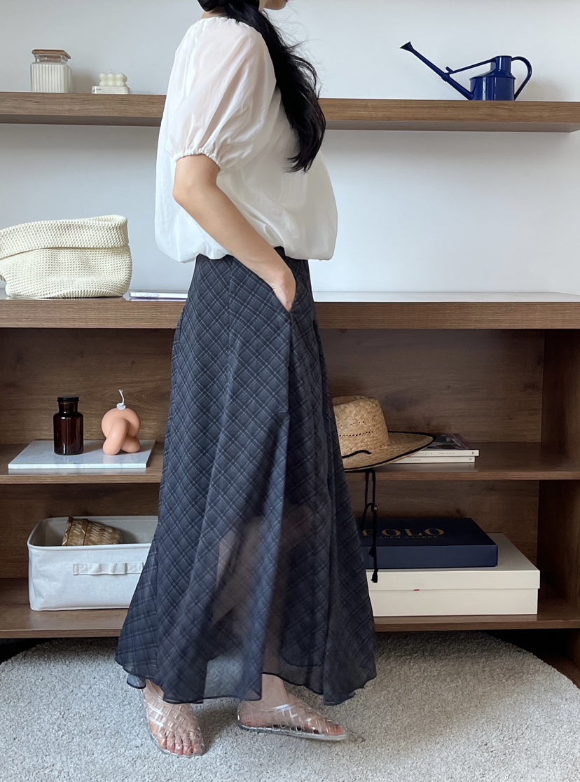 LEMATIN韓國代購㊣女裝新品職業真品推薦25春夏熱賣長裙格紋LEMATIN長裙