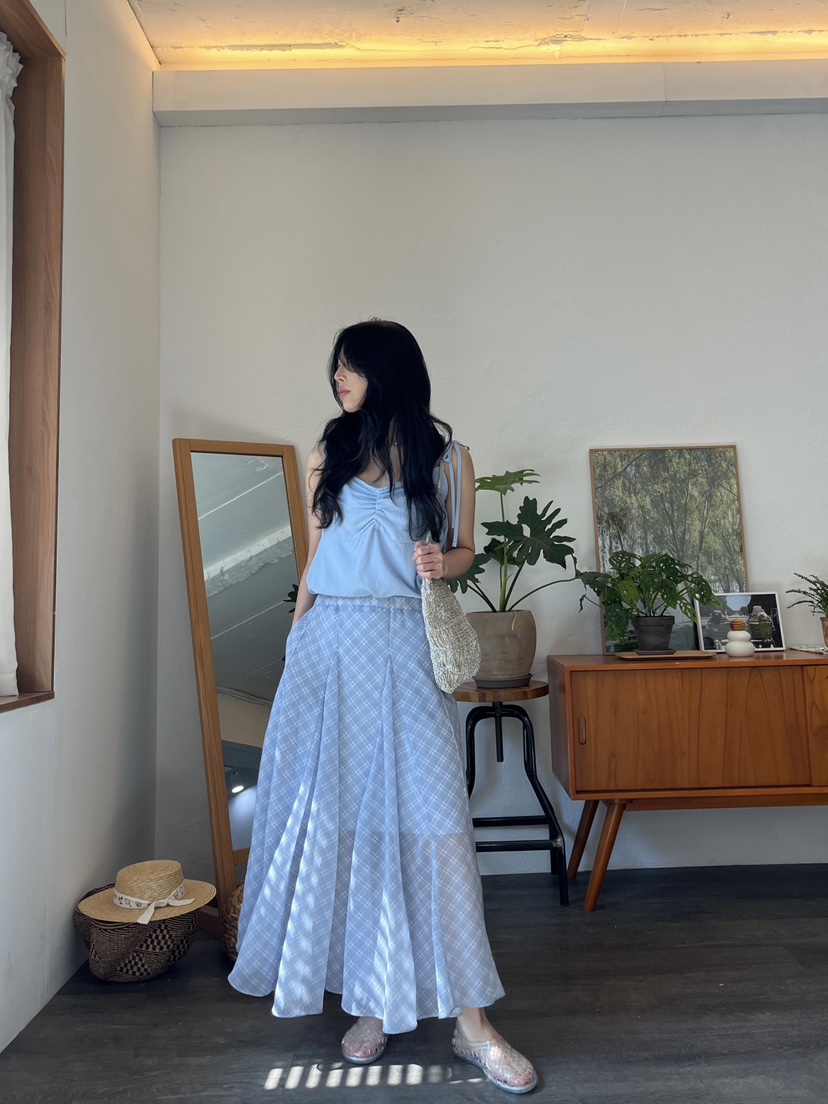 LEMATIN韓國代購㊣女裝新品職業真品推薦25春夏熱賣長裙格紋LEMATIN長裙