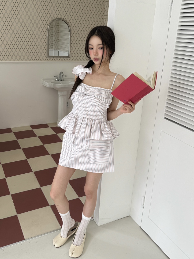 MARKE-P東大門㊣實拍女裝新品人氣25春夏吊帶背心蝴蝶結條紋MARKE-P吊帶/背心