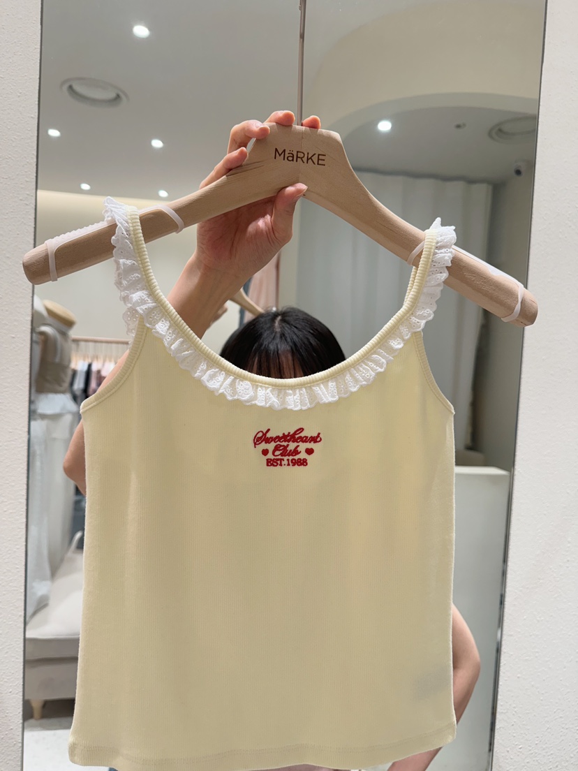 MARKE-P韓國代購㊣女士新品熱賣推薦真品吊帶背心荷葉邊蕾絲MARKE-P吊帶/背心