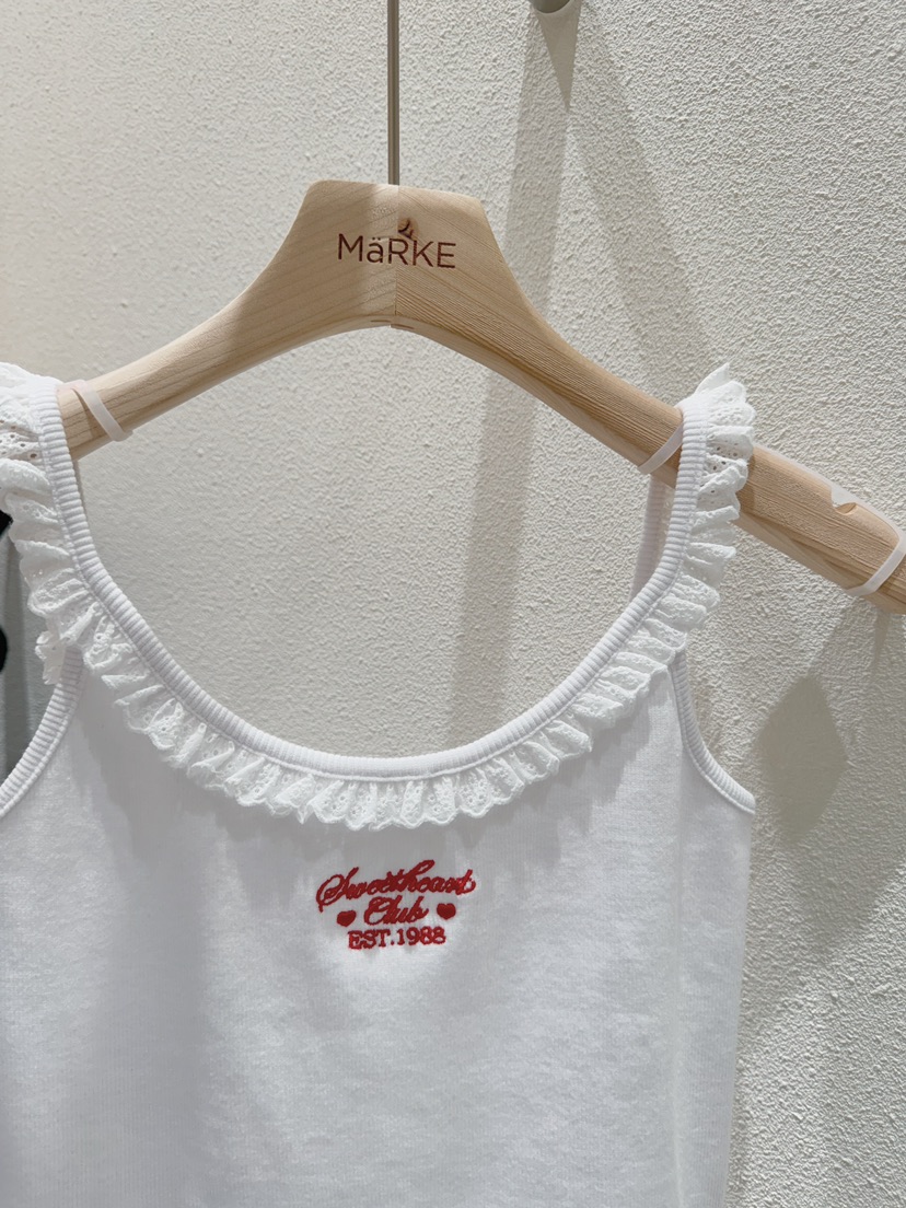 MARKE-P韓國代購㊣女士新品熱賣推薦真品吊帶背心荷葉邊蕾絲MARKE-P吊帶/背心