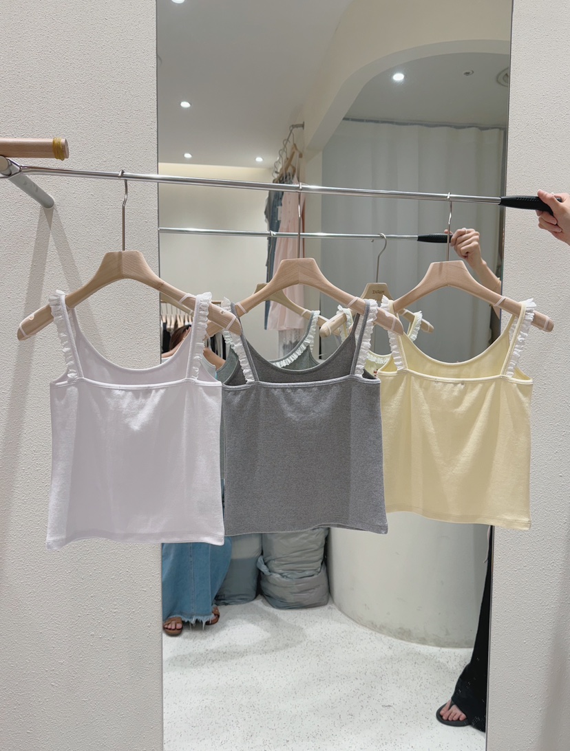 MARKE-P韓國代購㊣女士新品熱賣推薦真品吊帶背心荷葉邊蕾絲MARKE-P吊帶/背心