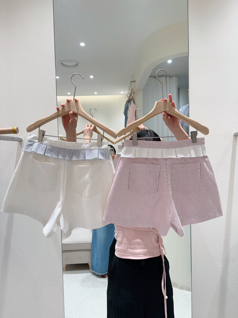 MARKE-P東大門㊣直郵女裝新品時尚推薦真品短褲荷葉邊條紋MARKE-P短褲