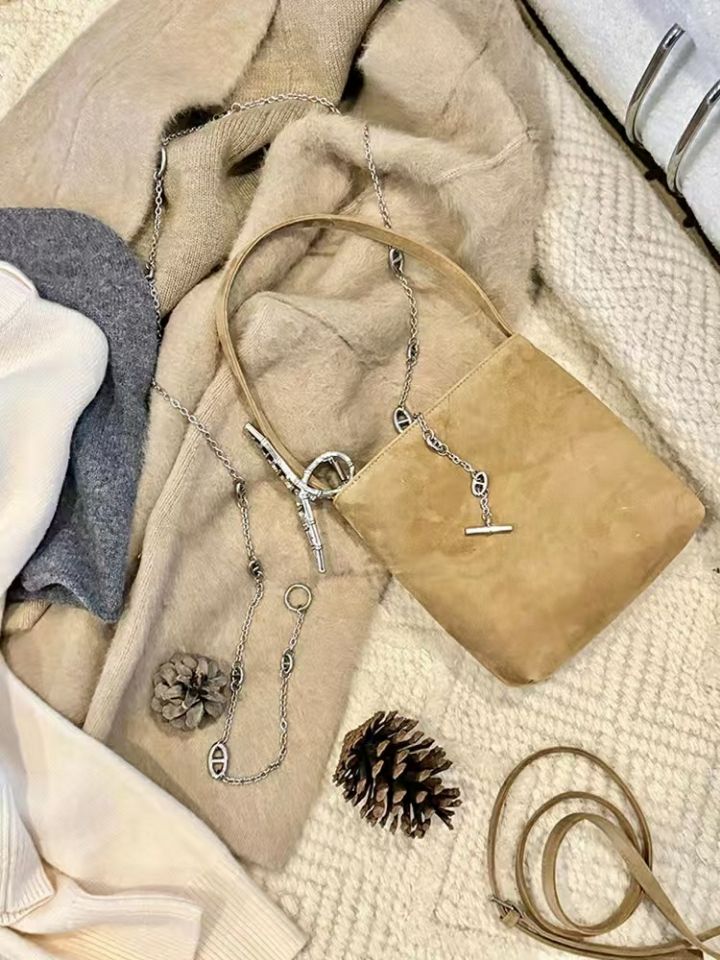 TROUVAILLE東大門㊣代購女士新品真品單肩斜跨包絨面革牛皮TROUVAILLE單肩/斜跨包