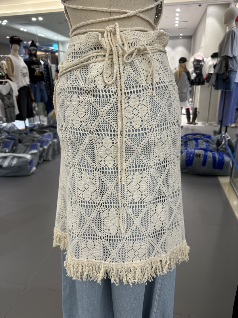 BETWEEN US東大門㊣實拍女裝新款休閑真品半身裙中短裙含腰繩JICJO:SEOUL半身裙/中短裙