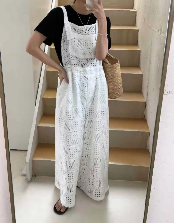 FEMME韓國直郵㊣女士新款休閑25春夏職業背帶褲不含內搭蕾絲FEMME背帶褲圖色2