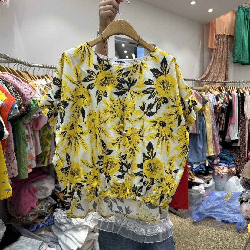 HAPPYBERRY韓國直郵㊣女士新品25春夏真品時尚推薦襯衫蕾絲衫HAPPYBERRY襯衫/蕾絲衫