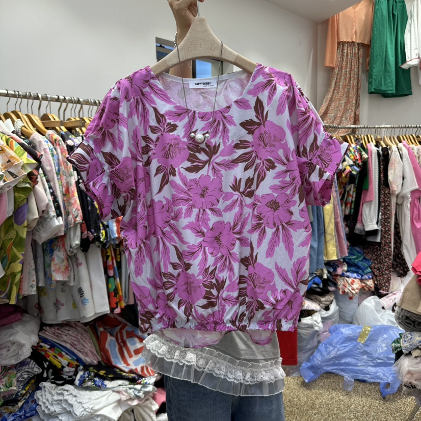 HAPPYBERRY韓國直郵㊣女士新品25春夏真品時尚推薦襯衫蕾絲衫HAPPYBERRY襯衫/蕾絲衫圖色2