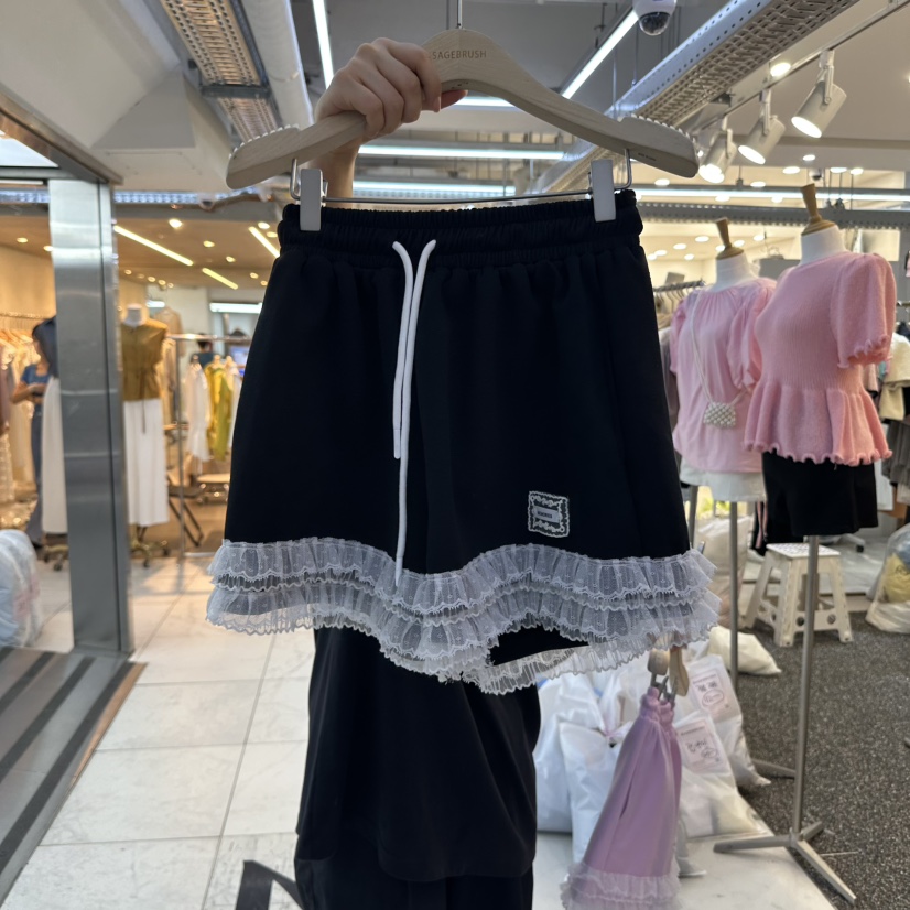 SAGE BRUSH韓國代購㊣女士新品職業25春夏真品時尚短褲蕾絲SAGE BRUSH短褲圖色3