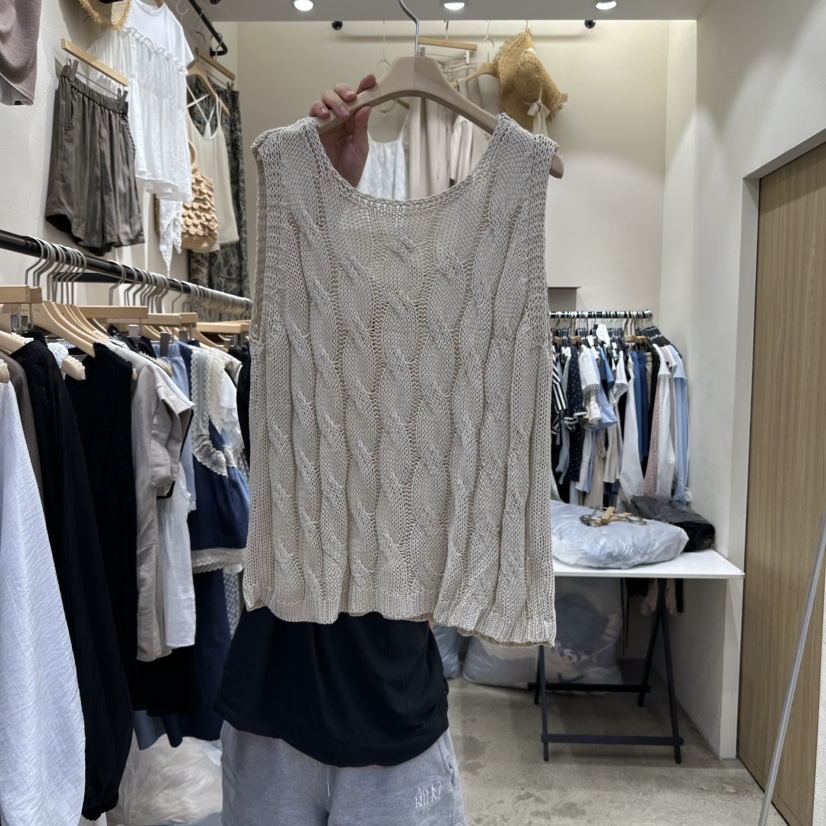 HOLYBANANA韓國直郵㊣女裝新品時尚真品25春夏休閑吊帶背心groovy.H/HOLYBANANA吊帶/背心
