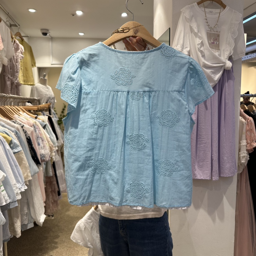 空東大門㊣直郵女裝新品25春夏推薦時尚熱賣休閑襯衫蕾絲衫BELITA襯衫/蕾絲衫