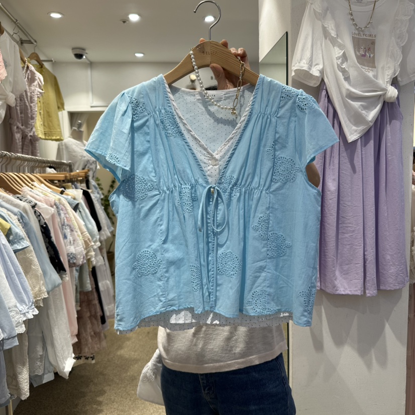 空東大門㊣直郵女裝新品25春夏推薦時尚熱賣休閑襯衫蕾絲衫BELITA襯衫/蕾絲衫圖色2