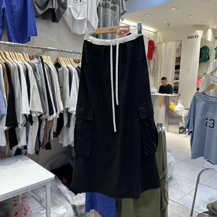 REPLAY東大門㊣直郵女裝新品人氣休閑熱賣真品長裙工裝褲亞麻REPLAY長裙圖色3
