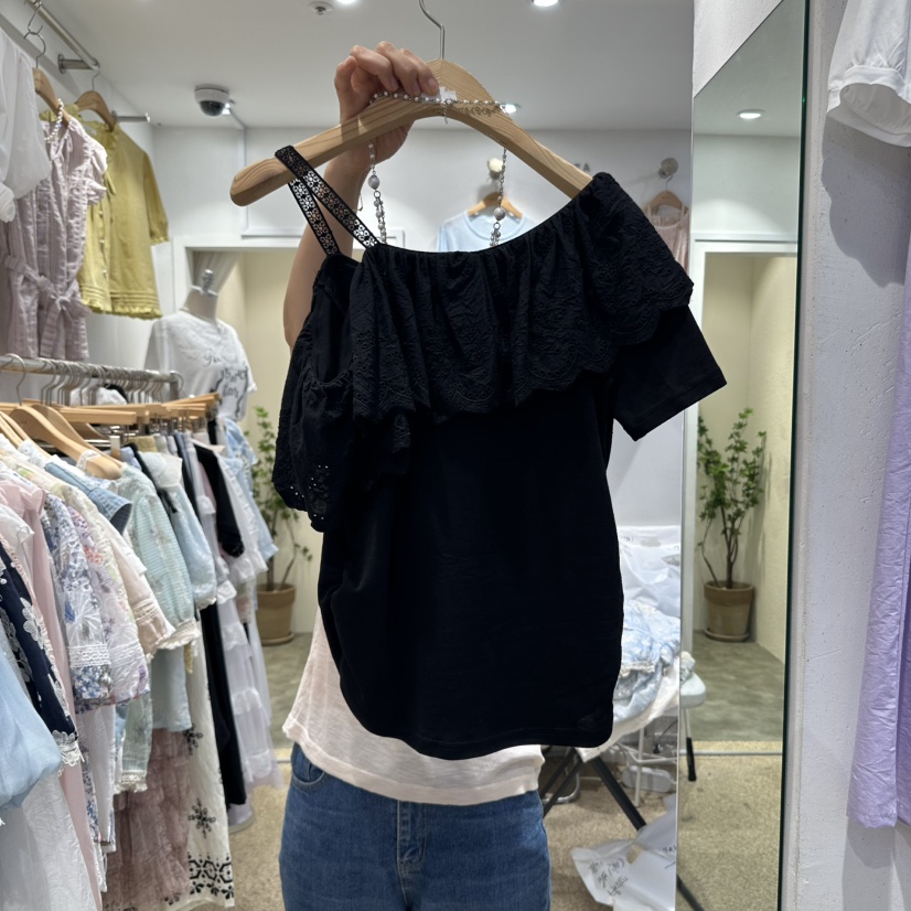 空韓國代購㊣女士新款熱賣休閑職業推薦真品時尚襯衫蕾絲衫BELITA襯衫/蕾絲衫