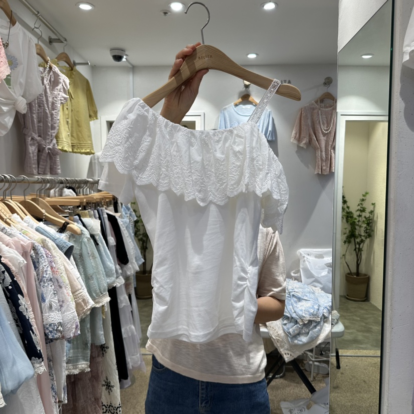 空韓國代購㊣女士新款熱賣休閑職業推薦真品時尚襯衫蕾絲衫BELITA襯衫/蕾絲衫