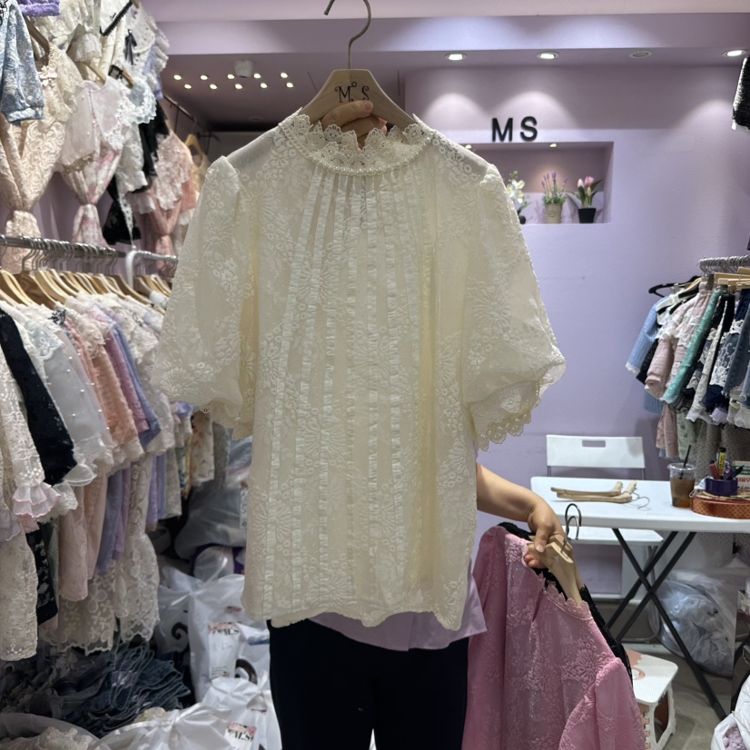 MS東大門㊣代購女士新款25春夏人氣推薦真品職業襯衫蕾絲衫MS襯衫/蕾絲衫