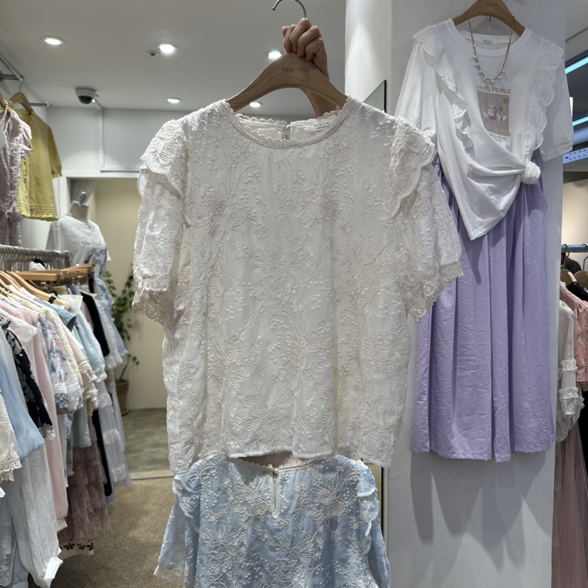 空東大門㊣直郵女裝新品時尚熱賣人氣職業推薦休閑襯衫蕾絲衫BELITA襯衫/蕾絲衫圖色2