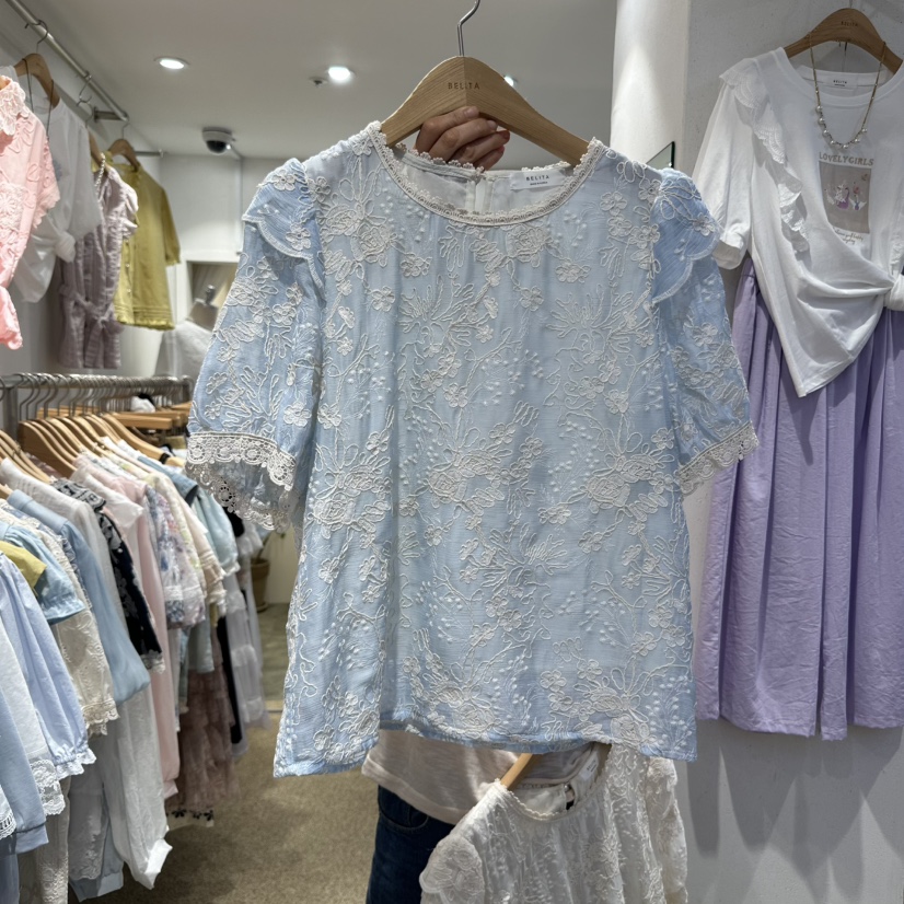 空東大門㊣直郵女裝新品時尚熱賣人氣職業推薦休閑襯衫蕾絲衫BELITA襯衫/蕾絲衫圖色3