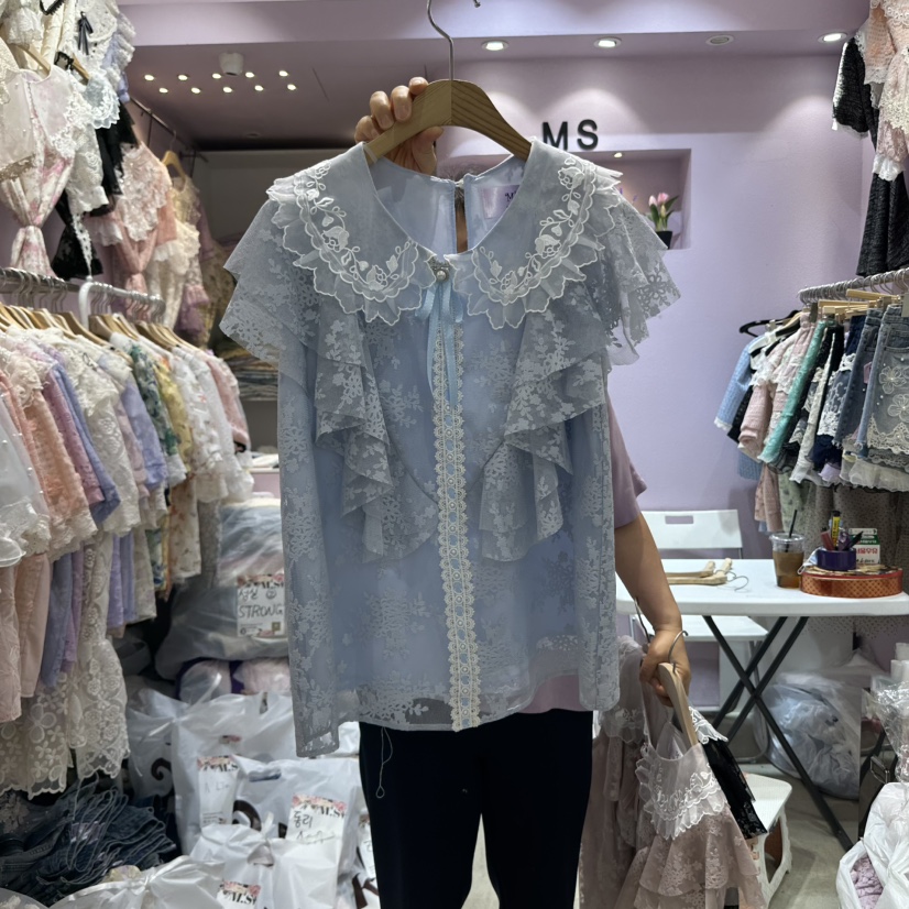 MS東大門㊣代購女士新品推薦真品人氣時尚職業熱賣襯衫蕾絲衫MS襯衫/蕾絲衫