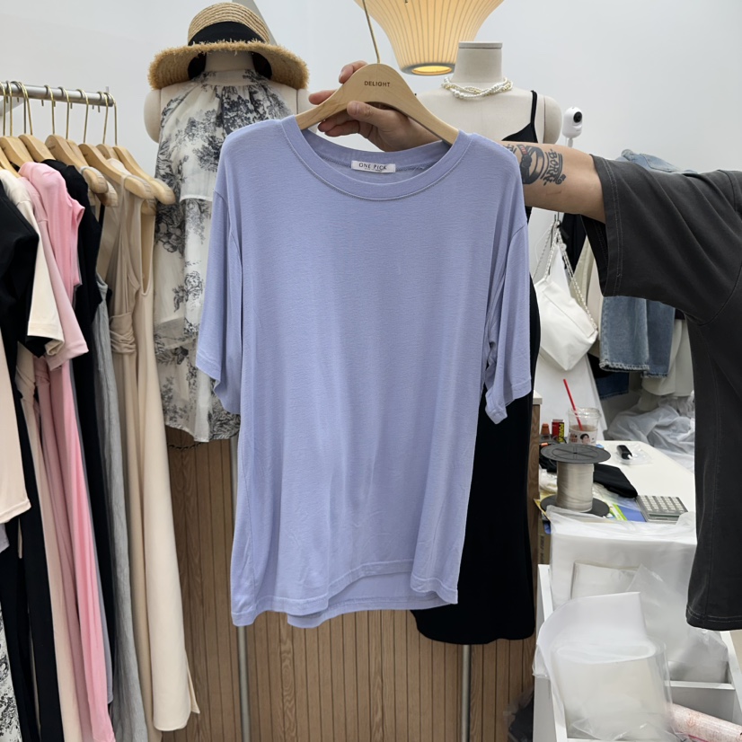 DELIGHT-Q東大門㊣直郵女士新款真品職業25春夏時尚推薦T恤DELIGHT-QT恤圖色2