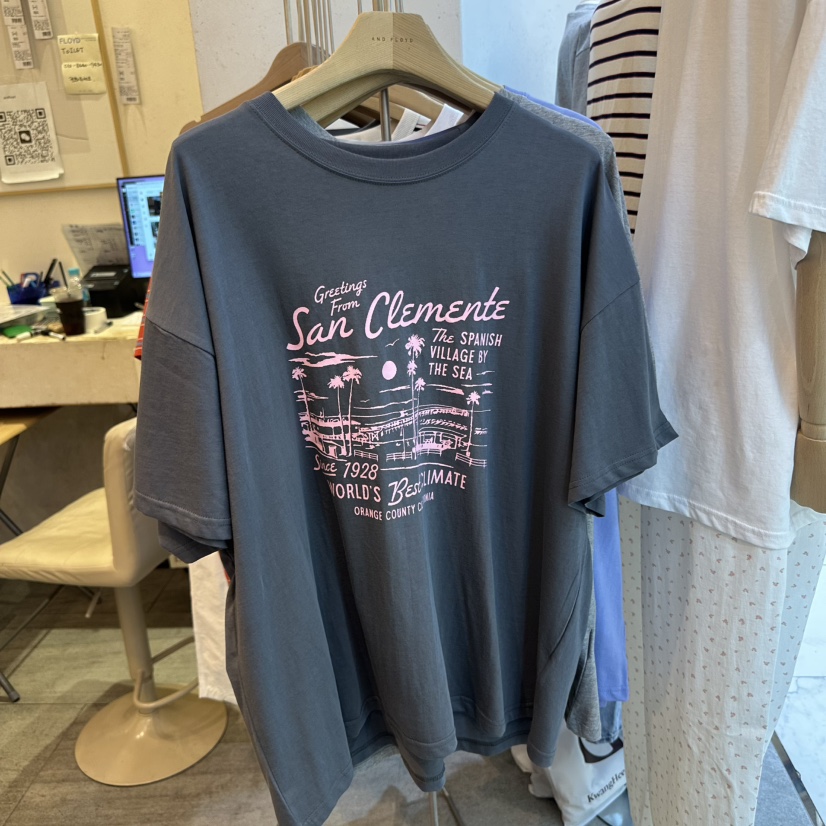 AND FLOYD東大門㊣實拍女士新品25春夏休閑職業時尚熱賣T恤stunning and FloydT恤圖色4