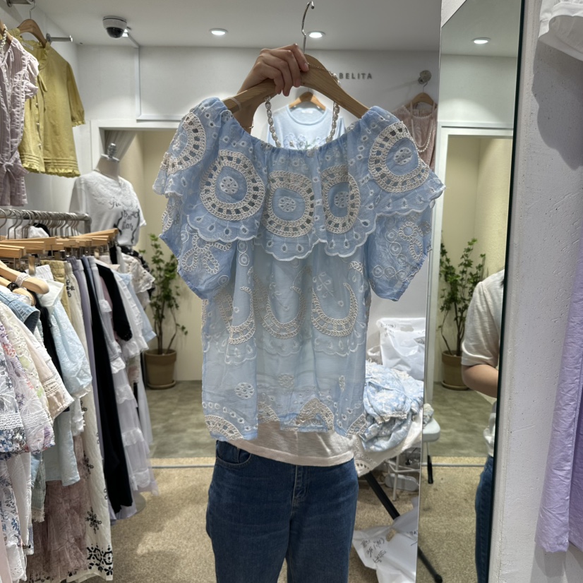 空東大門㊣直郵女士新品25春夏休閑時尚人氣熱賣襯衫蕾絲衫BELITA襯衫/蕾絲衫