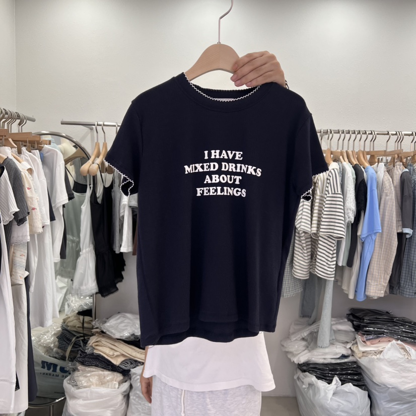 LELEN東大門㊣直郵女裝新品人氣25春夏時尚休閑熱賣T恤刺繡LELENT恤圖色3