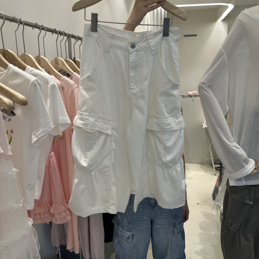 MIMME東大門㊣直郵女士新款時尚熱賣真品推薦短褲不含腰帶口袋MIMME短褲圖色3