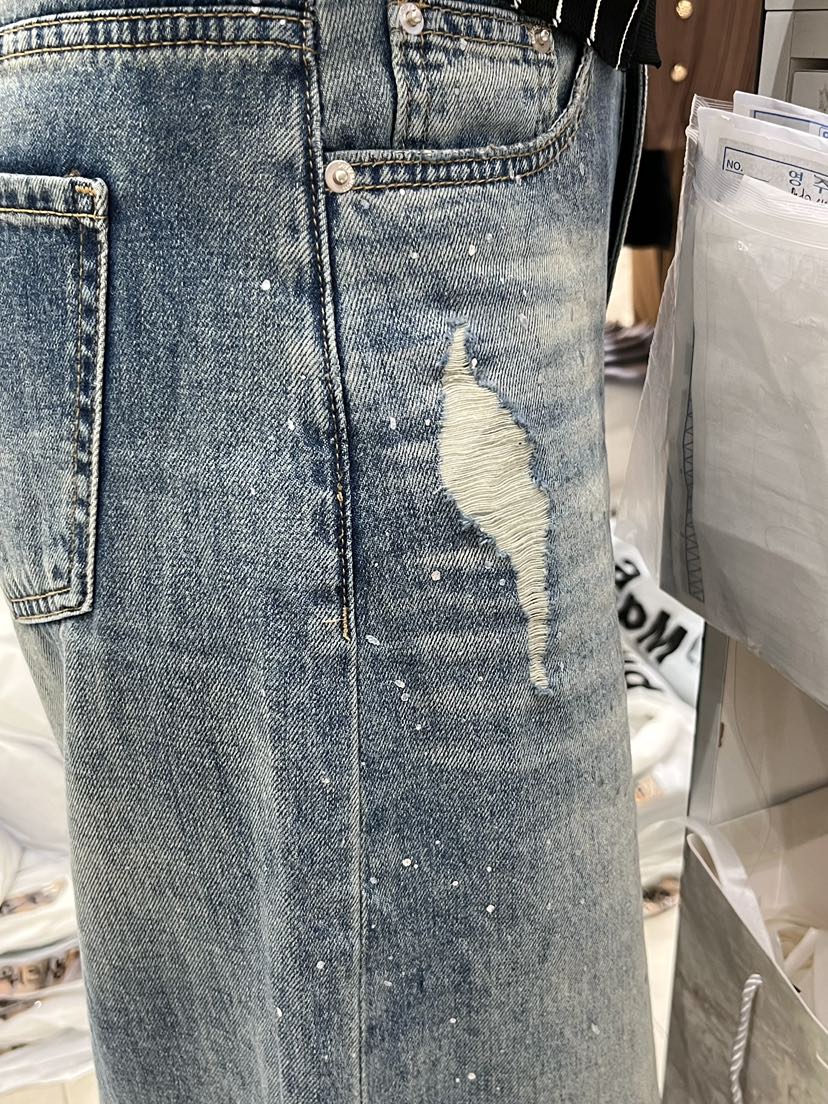 WORK SHOP韓國代購㊣女裝新品人氣真品熱賣25春夏休閑牛仔褲Work_shop牛仔褲