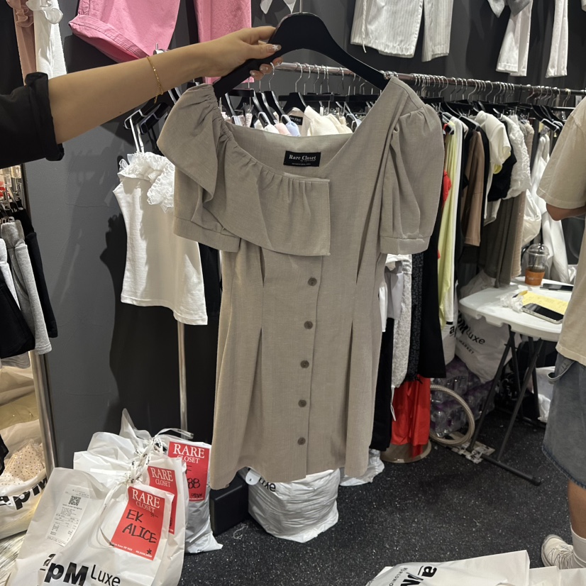 RARE CLOSET東大門㊣直郵女士新款休閑推薦職業連衣裙亞麻RARE CLOSET連衣裙圖色2