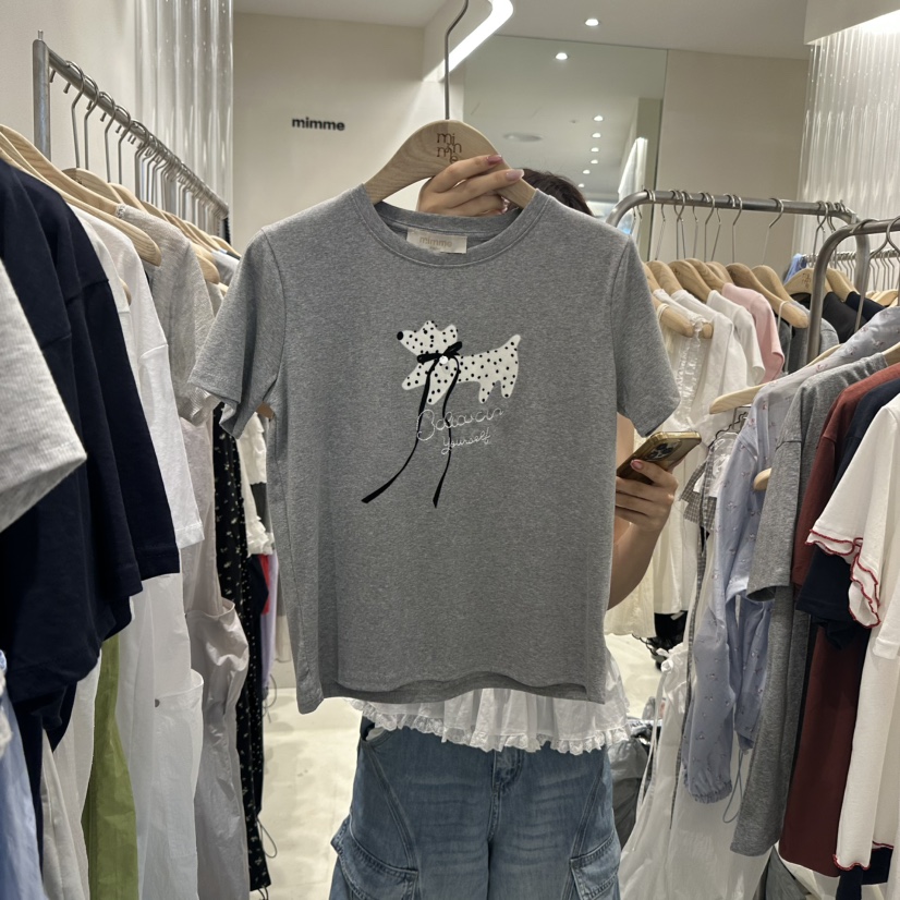 MIMME韓國直郵㊣女士新品推薦休閑熱賣時尚人氣職業真品T恤MIMMET恤圖色1