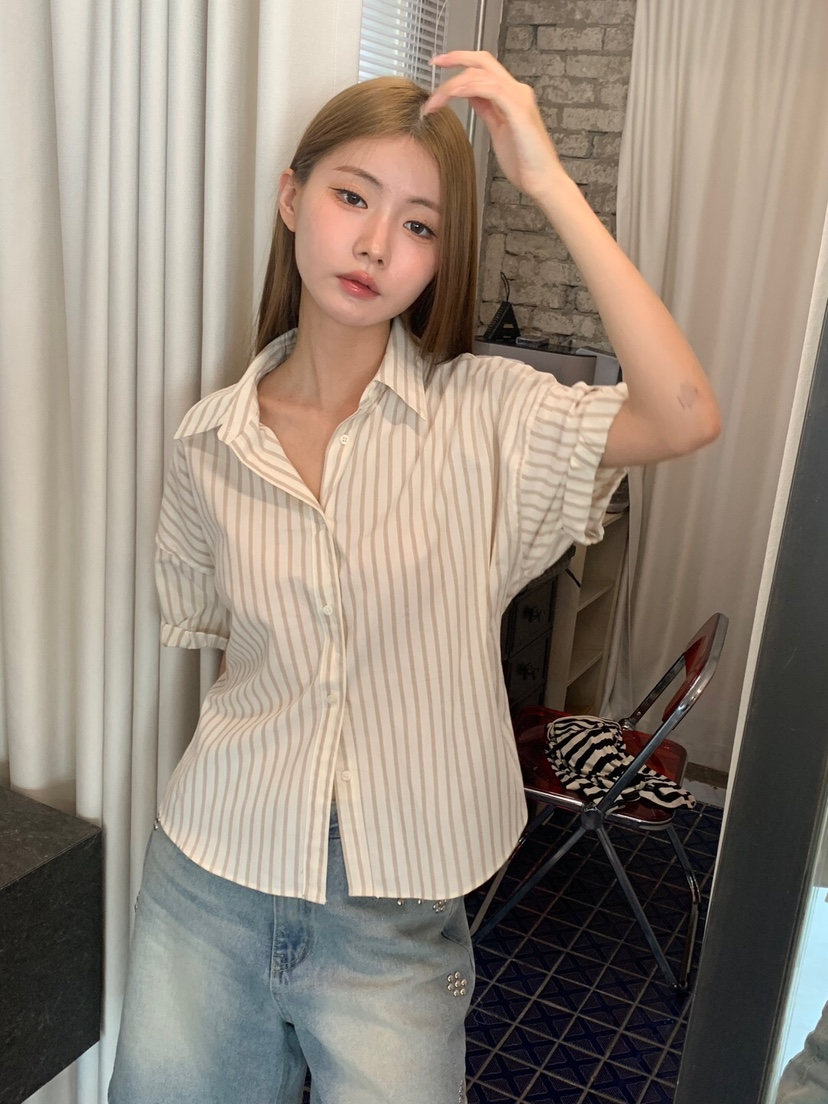 BIENBIEN東大門㊣實拍女裝新款職業25春夏推薦熱賣襯衫蕾絲衫ir bien-P襯衫/蕾絲衫