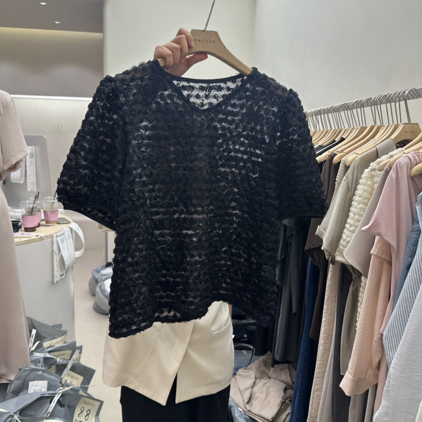 MATIERE東大門㊣直郵女士新品25春夏休閑真品時尚襯衫蕾絲衫MATIERE襯衫/蕾絲衫圖色2