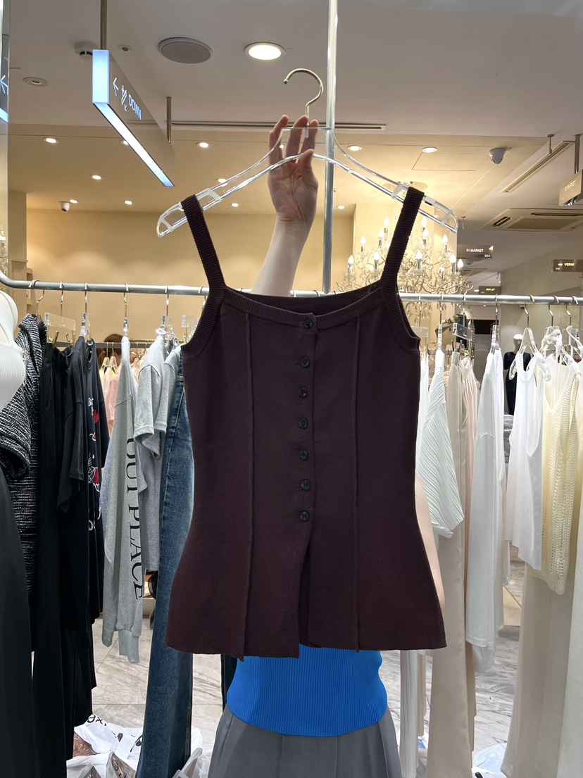 WORK SHOP韓國代購㊣女裝新款25春夏推薦休閑吊帶背心緊身Work_shop吊帶/背心圖色2