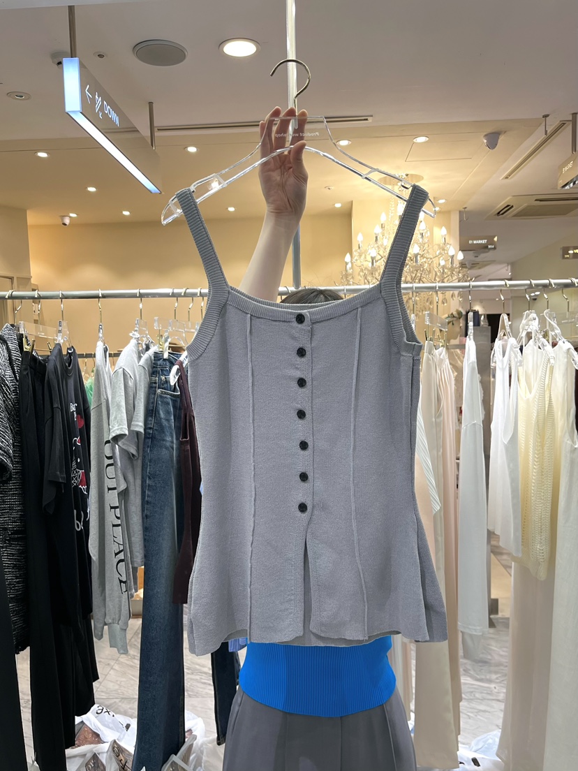 WORK SHOP韓國代購㊣女裝新款25春夏推薦休閑吊帶背心緊身Work_shop吊帶/背心圖色3