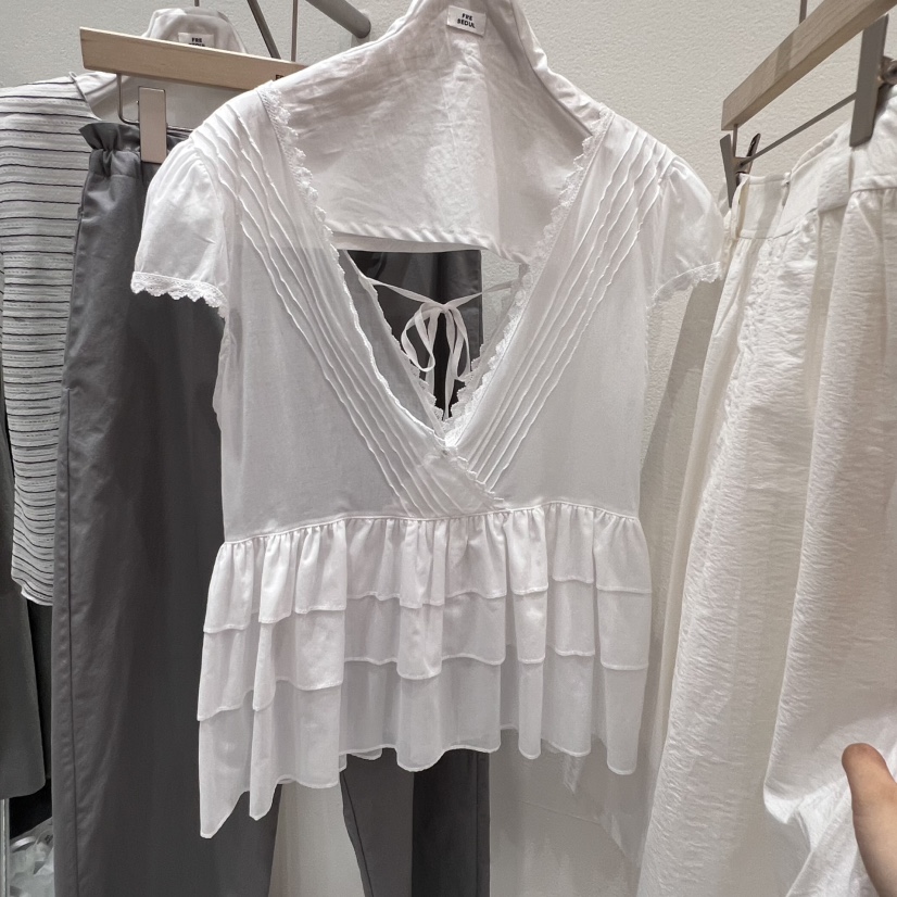 FRE東大門㊣直郵女士新品推薦真品25春夏人氣熱賣襯衫蕾絲衫FRE襯衫/蕾絲衫圖色1