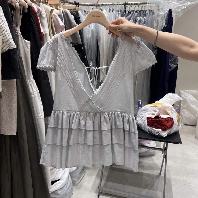 FRE東大門㊣直郵女士新品推薦真品25春夏人氣熱賣襯衫蕾絲衫FRE襯衫/蕾絲衫圖色2