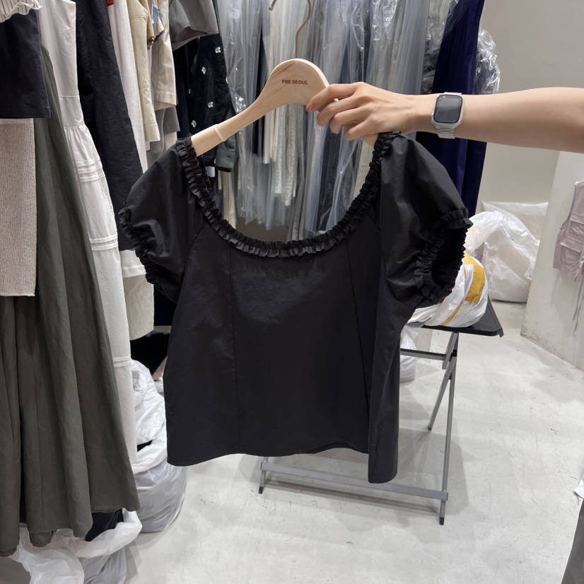 FRE東大門㊣代購女裝新款25春夏人氣職業熱賣時尚襯衫蕾絲衫FRE襯衫/蕾絲衫圖色2