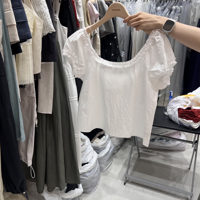 FRE東大門㊣代購女裝新款25春夏人氣職業熱賣時尚襯衫蕾絲衫FRE襯衫/蕾絲衫圖色3