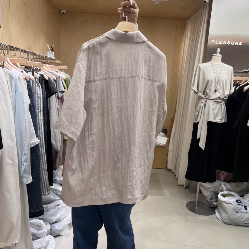 PLEASURE韓國代購㊣女士新款職業真品25春夏時尚襯衫蕾絲衫PLEASURE襯衫/蕾絲衫