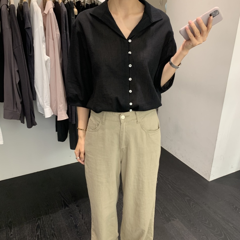 TAFFETA東大門㊣直郵女士新品真品時尚推薦熱賣休閑襯衫蕾絲衫TAFFETA襯衫/蕾絲衫圖色2