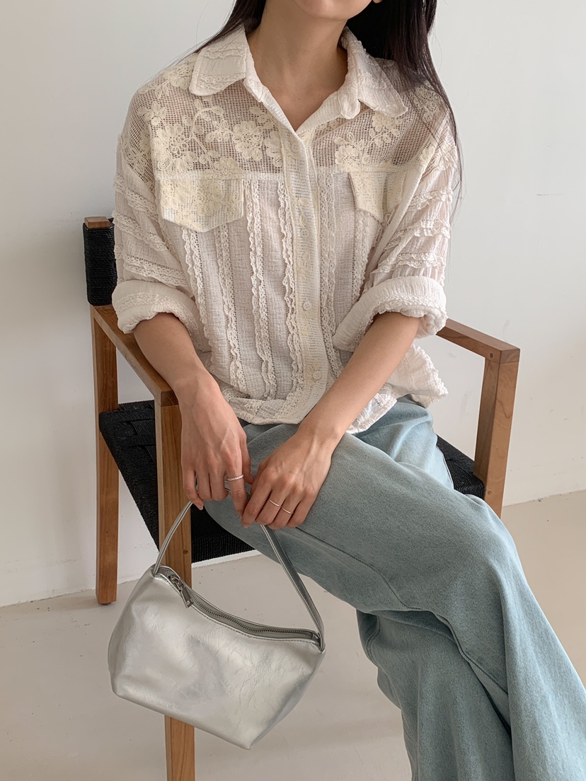 MILLIMETER韓國代購㊣女裝新品休閑職業真品人氣襯衫蕾絲衫MILLIMETER襯衫/蕾絲衫