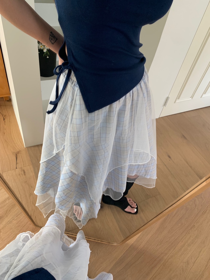 BADCALM東大門㊣代購女裝新品熱賣職業半身裙中短裙格紋半身裙BADCALM半身裙/中短裙