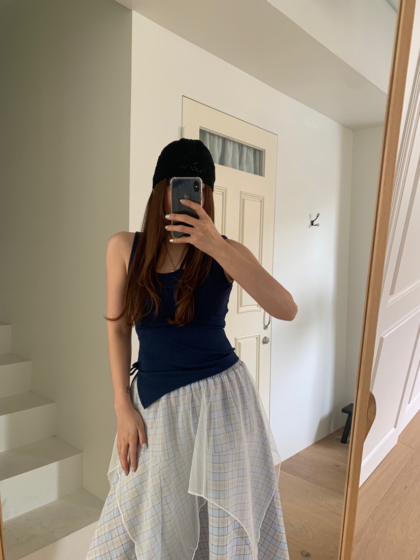 BADCALM東大門㊣代購女裝新品熱賣職業半身裙中短裙格紋半身裙BADCALM半身裙/中短裙