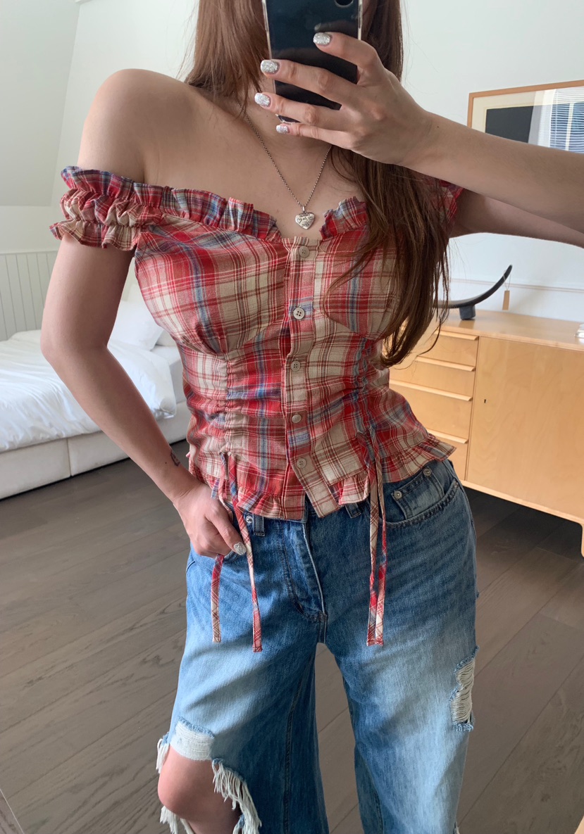 BADCALM東大門㊣代購女裝新款真品休閑時尚推薦25春夏襯衫蕾絲衫BADCALM襯衫/蕾絲衫