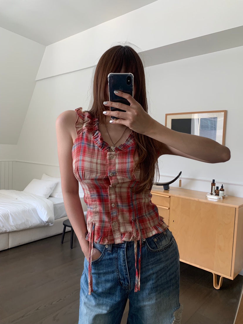 BADCALM東大門㊣代購女裝新款真品休閑時尚推薦25春夏襯衫蕾絲衫BADCALM襯衫/蕾絲衫