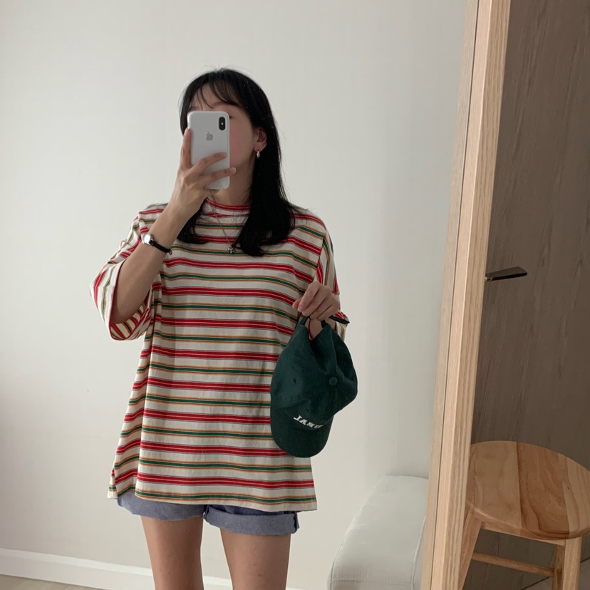 HELLO JINI東大門㊣直郵女裝新款時尚真品25春夏人氣職業T恤HELLO JINIT恤圖色2