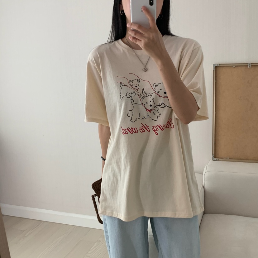 HELLO JINI韓國代購㊣女裝新品時尚人氣休閑25春夏職業T恤HELLO JINIT恤