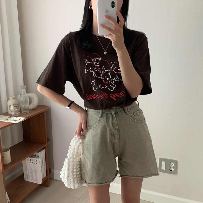 HELLO JINI韓國代購㊣女裝新品時尚人氣休閑25春夏職業T恤HELLO JINIT恤