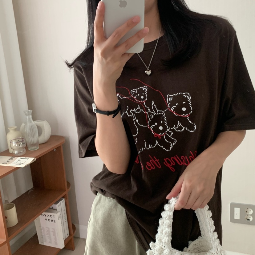 HELLO JINI韓國代購㊣女裝新品時尚人氣休閑25春夏職業T恤HELLO JINIT恤